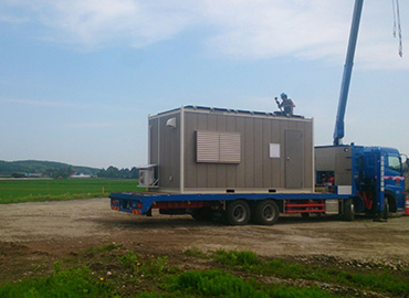 photo of installing our solar power house at the site