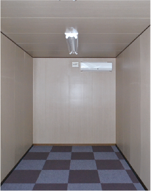 Inside view with air conditioner installed on the wall