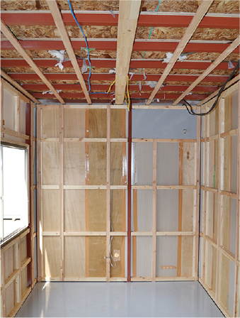 appearance of interior before insulation material is applied