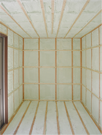 appearance of interior after insulation material is applied