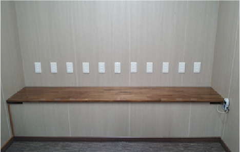 eleven wall outlets on an inter wall