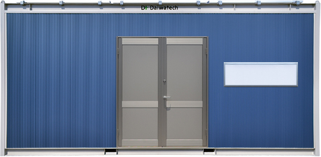 exterior wall design variation, blue