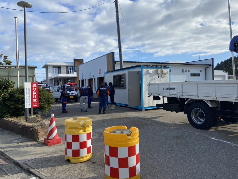 photo of the first shipment arrived in Noto Town