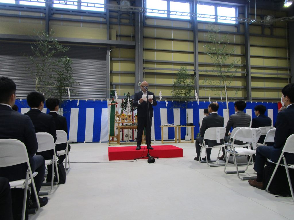 photo 1 of the completion ceremony of the new "Tsushima Factory"